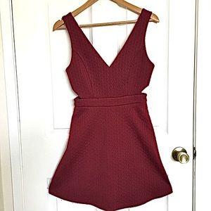 Maroon Fit & Flare Dress